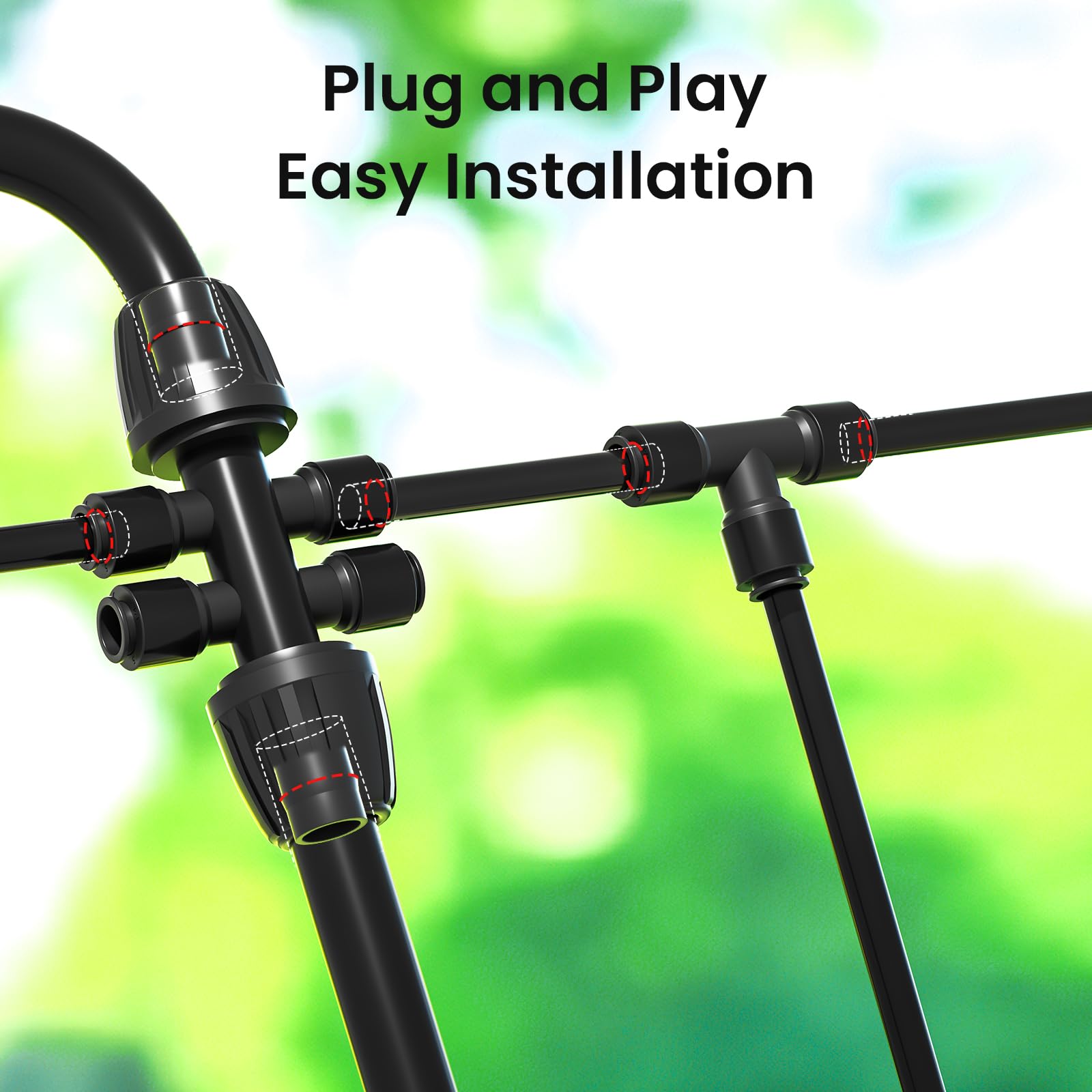 MIXC 230FT Drip Irrigation System Kit | Quick-Connect Garden Watering