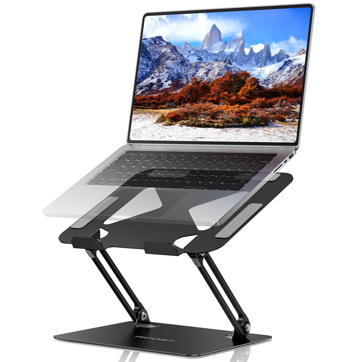 TECKNET Laptop Stand for Desk, Ergonomic Foldable Laptop Riser, Black - image 1