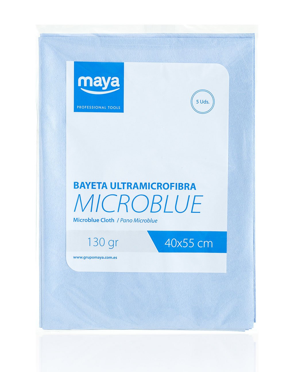 Maya Professional Glass Cleaning Cloths - 40x55cm Microfiber - 5 Pack
