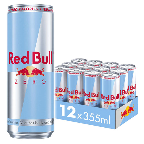 Red Bull Energy Drink Zero Sugar - 355ml Cans, 12 Pack Case