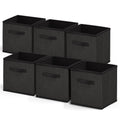 Nestl Cube Storage Bins, Foldable 6 Cube Storage Organizer Bins, Fabric Storage Cubes, Storage Basket with Handles, Black Closet Storage Bins - image 1