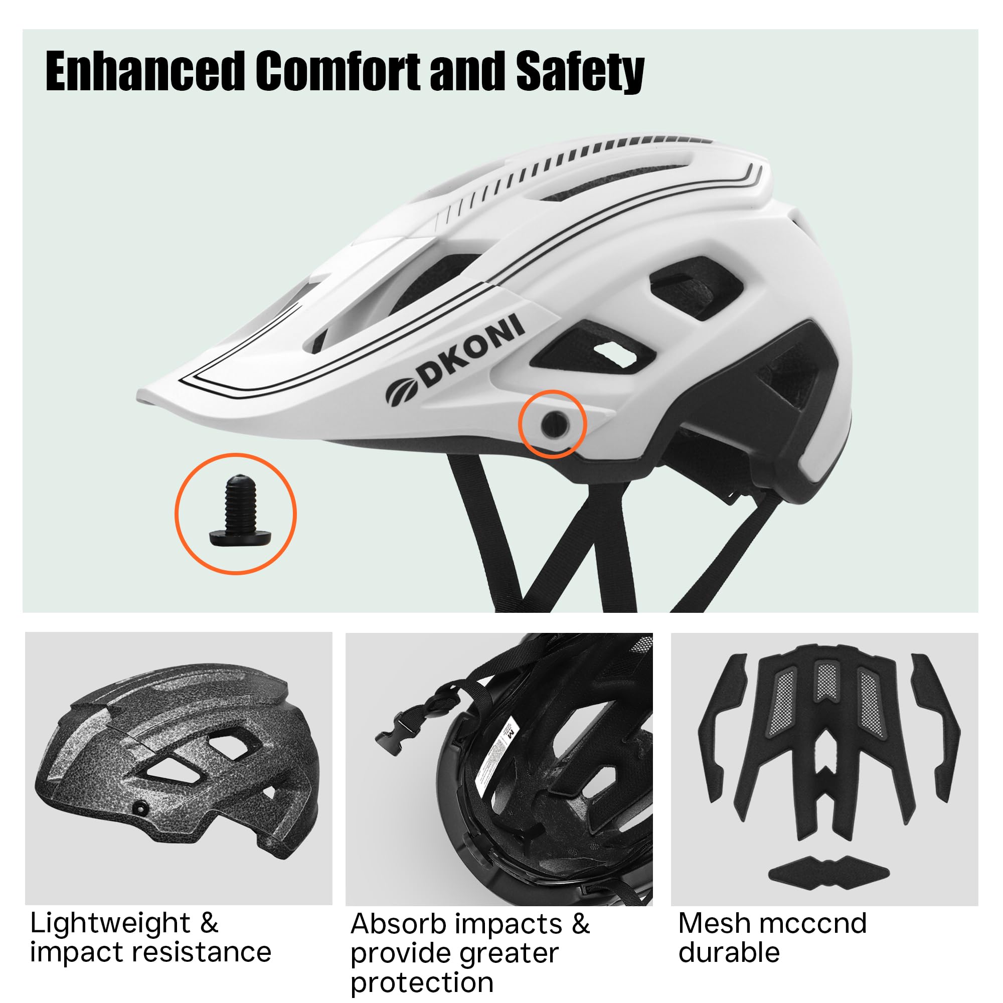 DKONI MTB Mountain Bike Helmet | Adjustable Lightweight Unisex Design