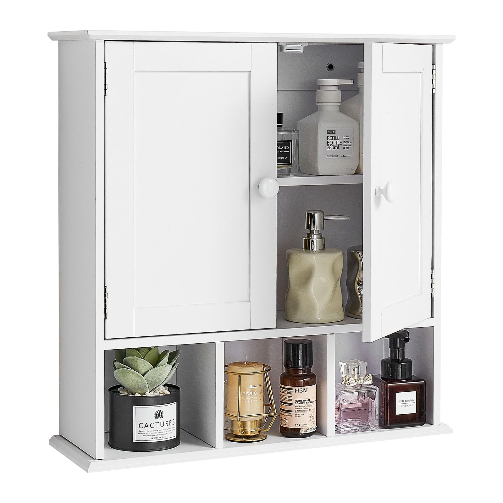 VEVOR Bathroom Wall Cabinet | 2-Door Medicine Storage with Adjustable Shelf