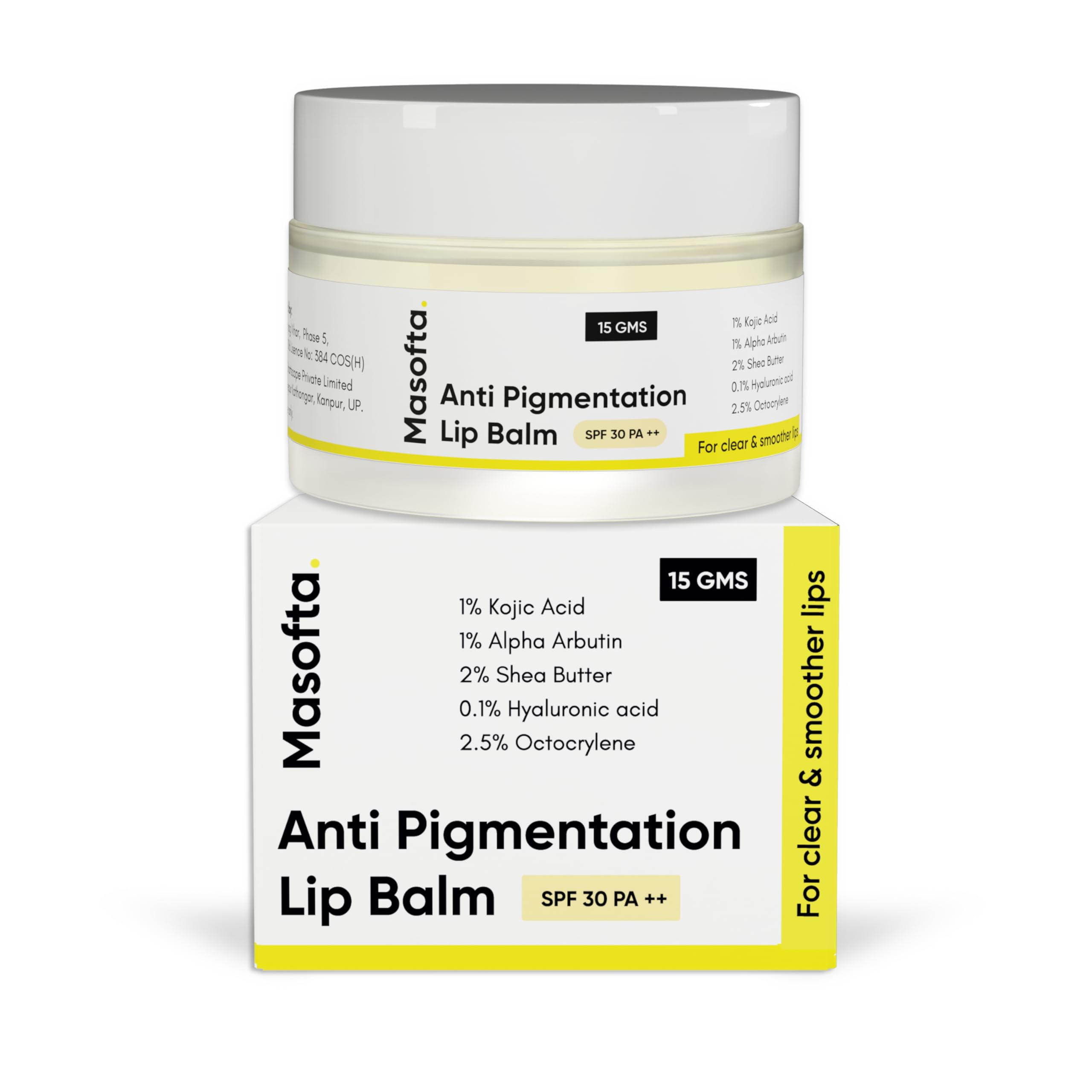 Masofta Anti-Pigmentation Lip Balm with SPF 30 | Kojic Acid & Arbutin