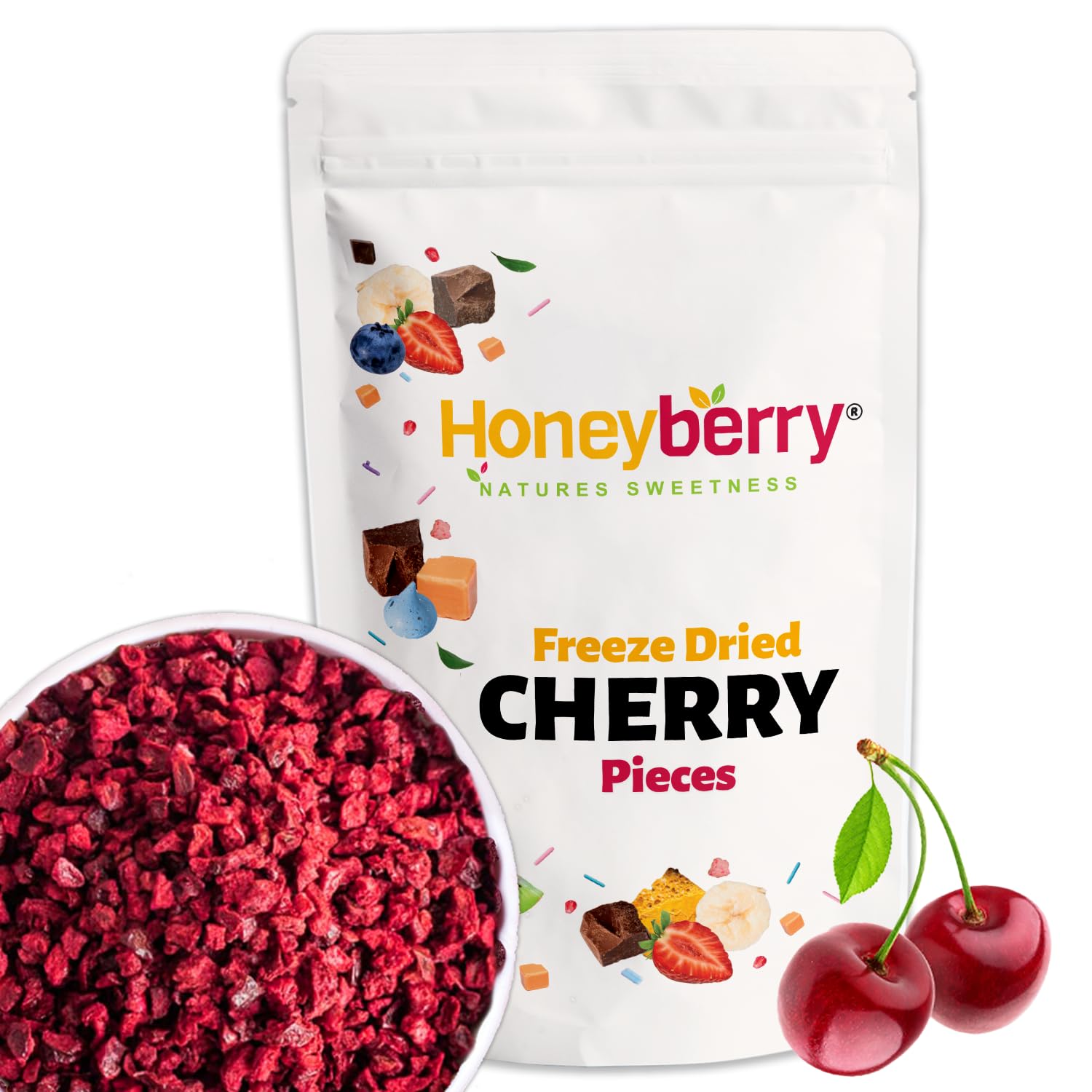 Jolof Store Freeze Dried Sour Cherry Pieces - 250g Natural Fruit