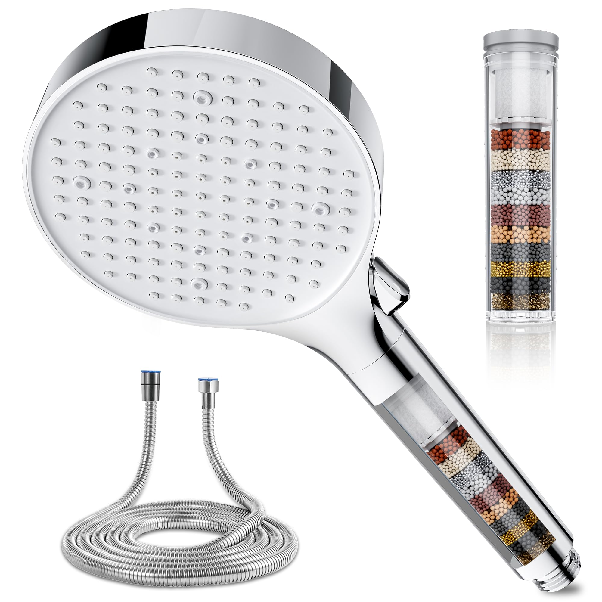 Magichome 25-Stage Hard Water Filter Shower Head with 6 Modes & Hose
