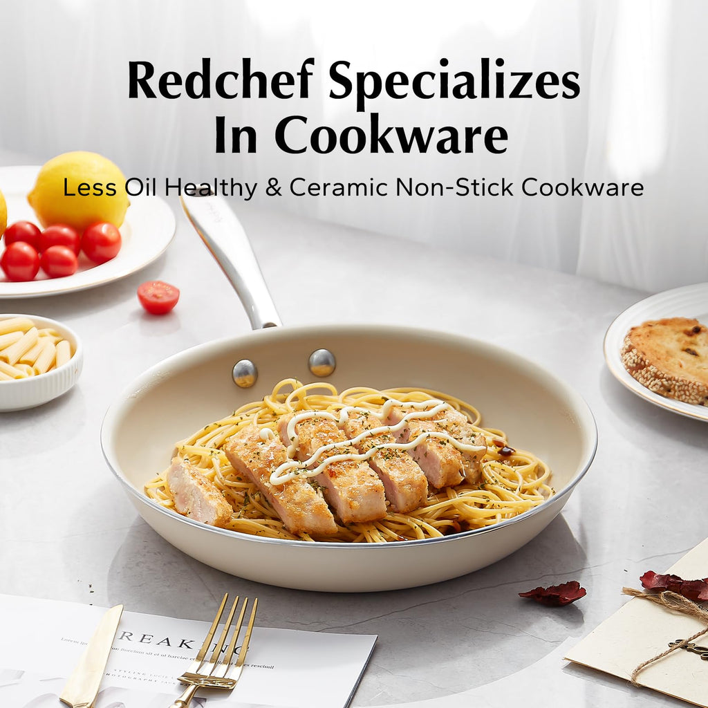 Redchef 8 Inch Ceramic Nonstick Frying Pan – Induction & Oven Safe Skillet