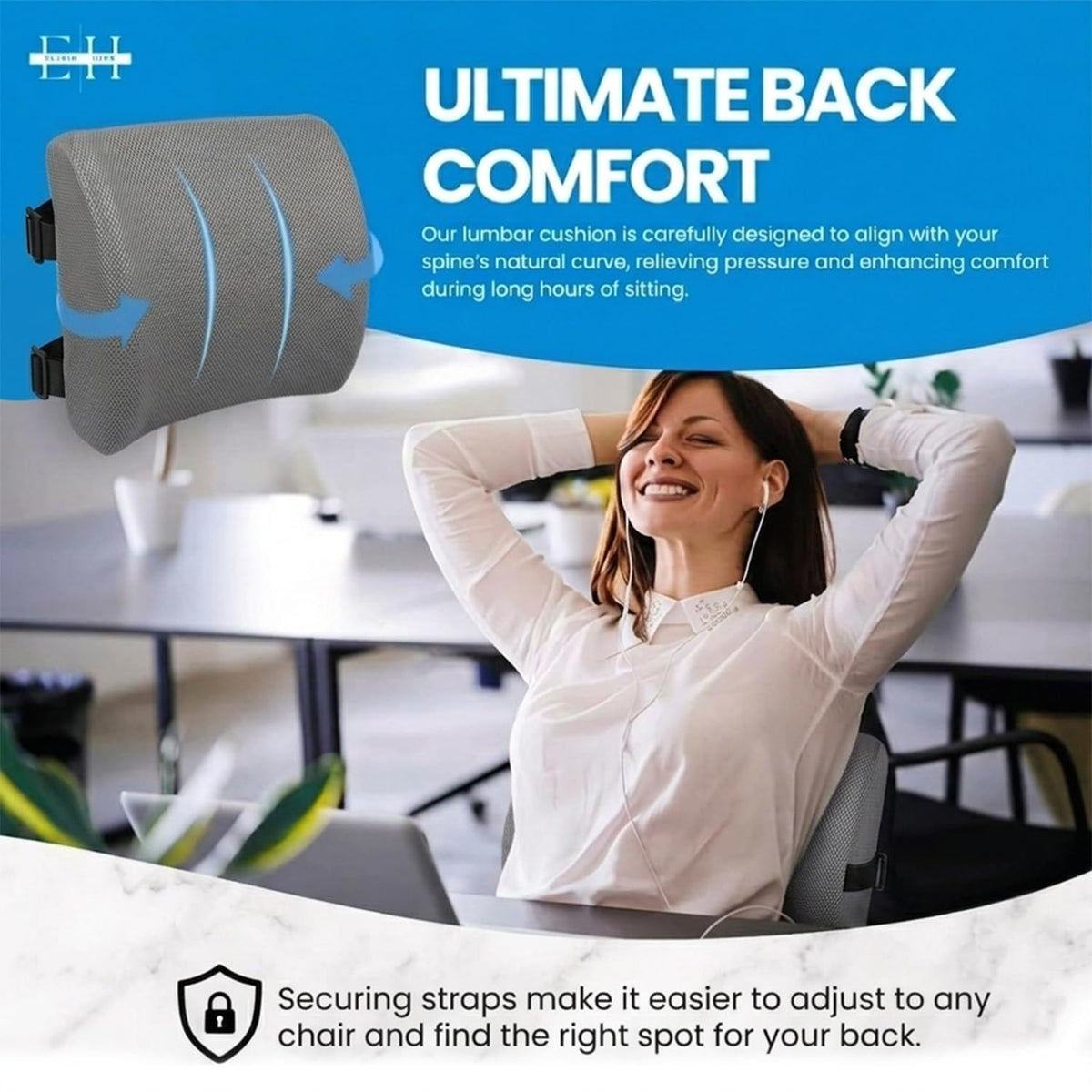 ELIXIR HIVE 2-Piece Orthopaedic Memory Foam Cushion Set – Coccyx & Sciatica Support Grey