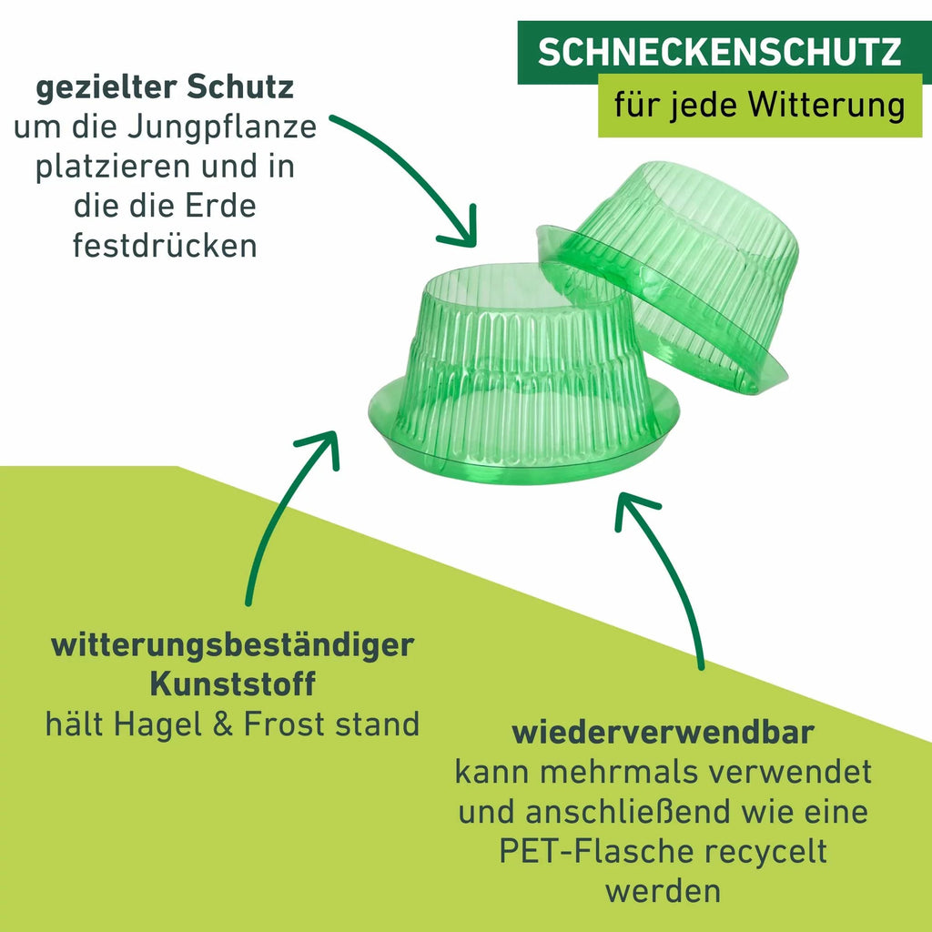 Windhager Snail Protection Ring - 6 Pack - 23cm Green PET Plant Guard