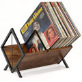 24LP Vinyl Record Storage Rack, Wood & Iron Rack with Adjustable Divider - image 1