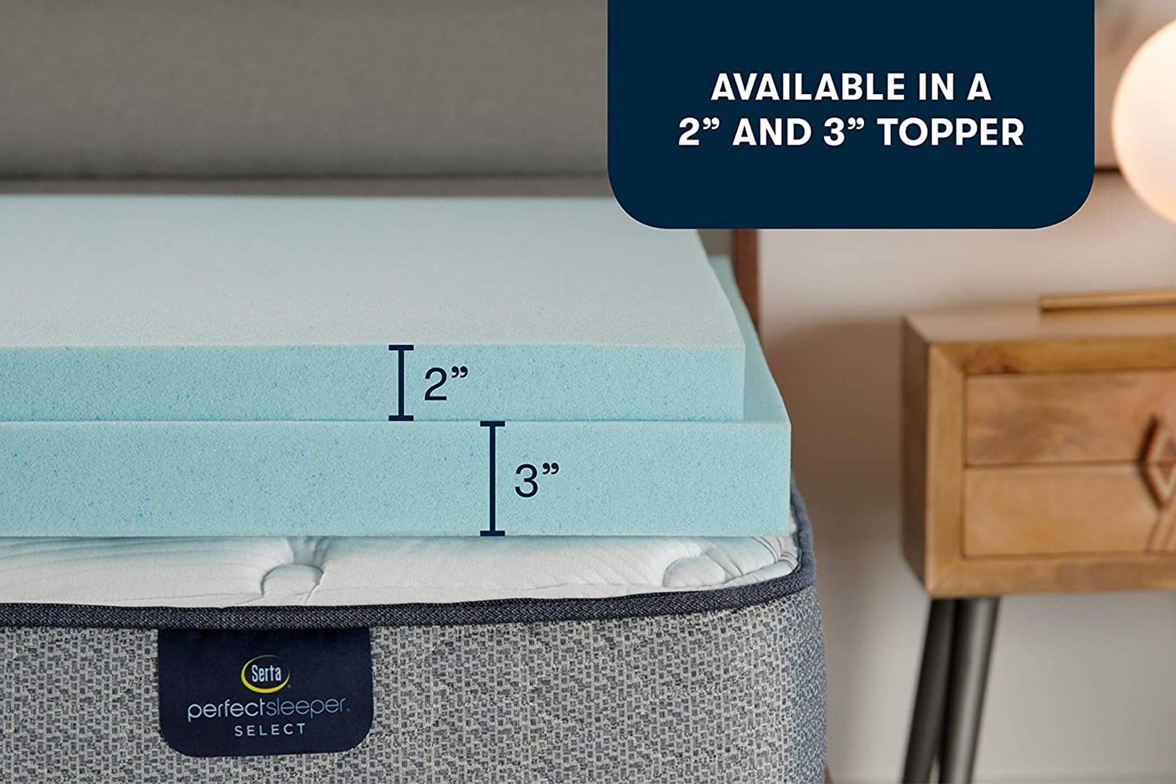 Serta ThermaGel Cooling Memory Foam Mattress Topper – Twin XL