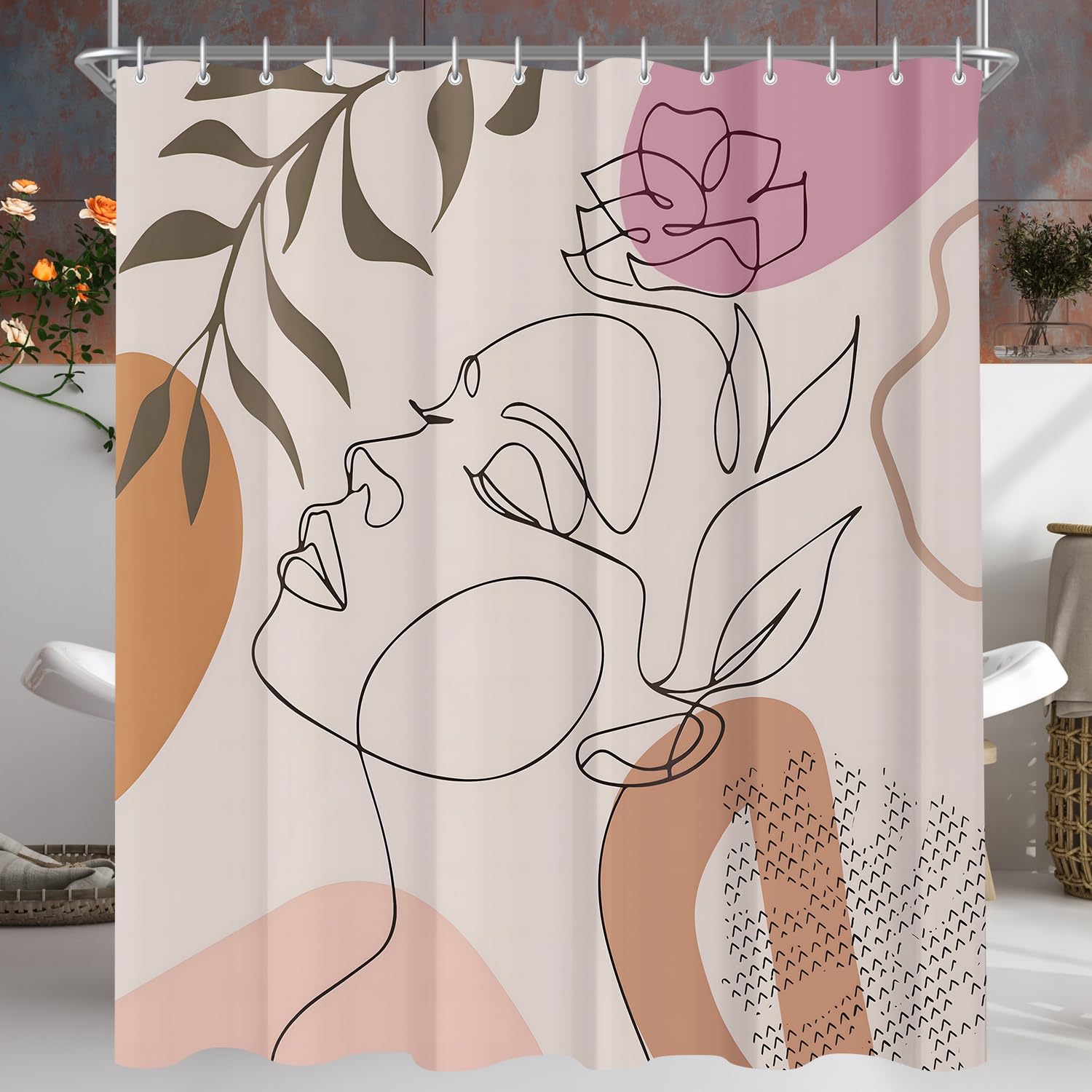 Lerores Shower Curtain – Impressions of Women Anti-Mould Polyester, 240x200cm