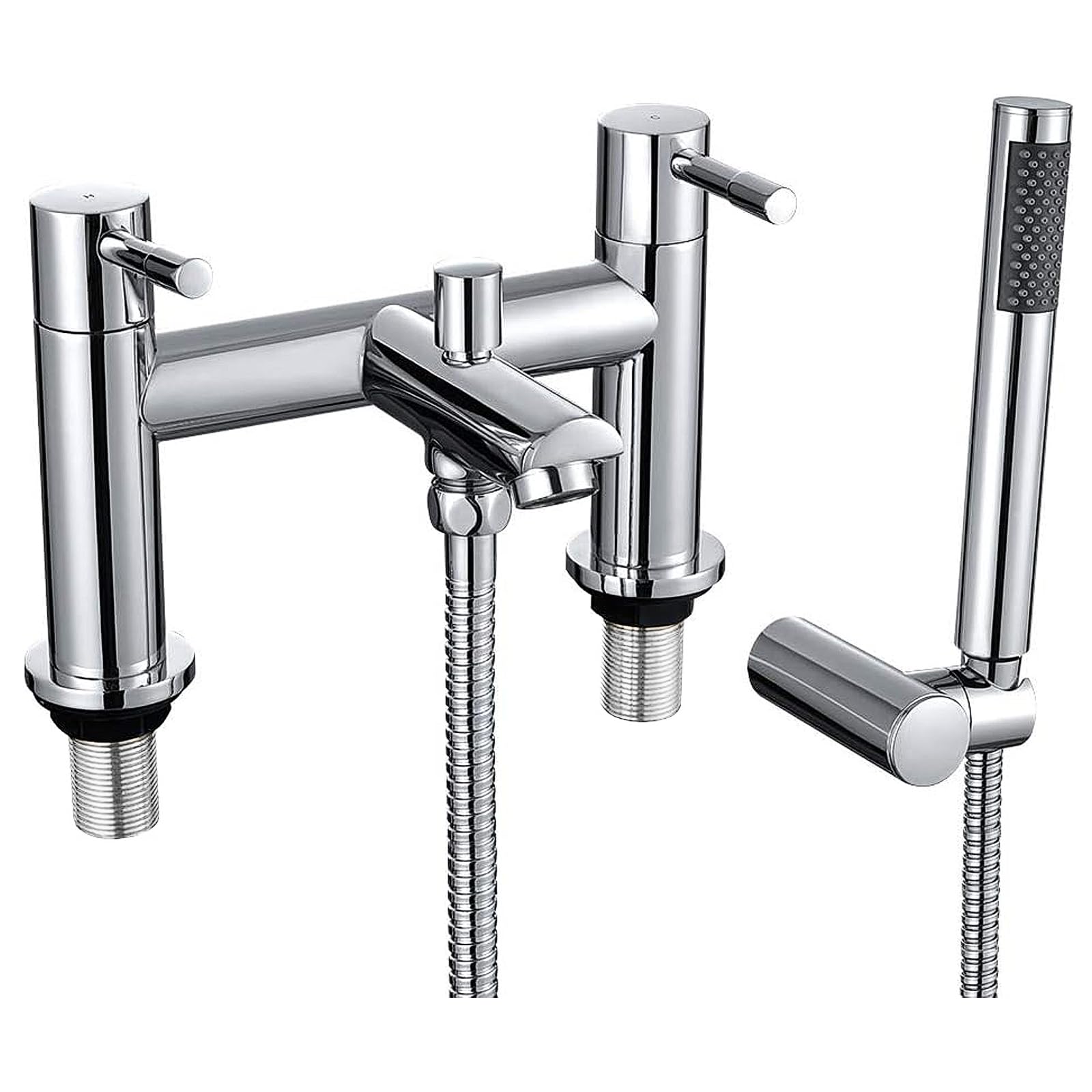 WasserRhythm Bath Mixer Tap with Shower Attachment | Chrome Brass