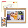 10.1 Inch WiFi Digital Photo Frame – Oak Wood HD Touchscreen