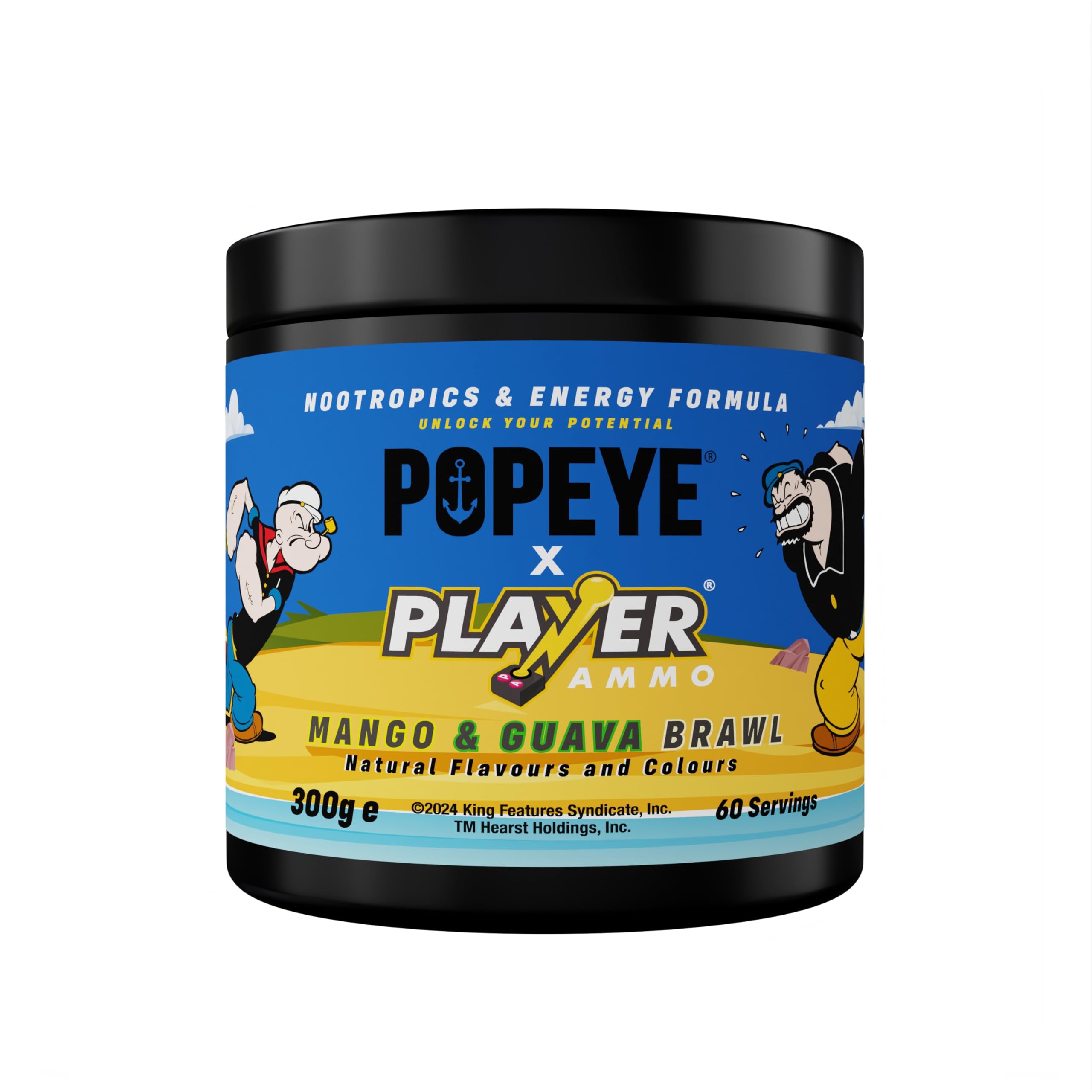 Player Ammo x Popeye Energy Powder – Mango Guava Sugar Free Nootropic