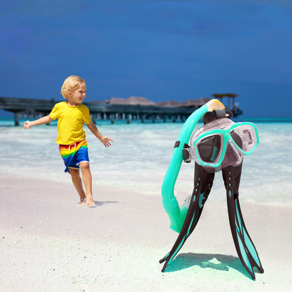 Jolof Store Kids Snorkeling Set | Dry Snorkel, Mask & Adjustable Fins