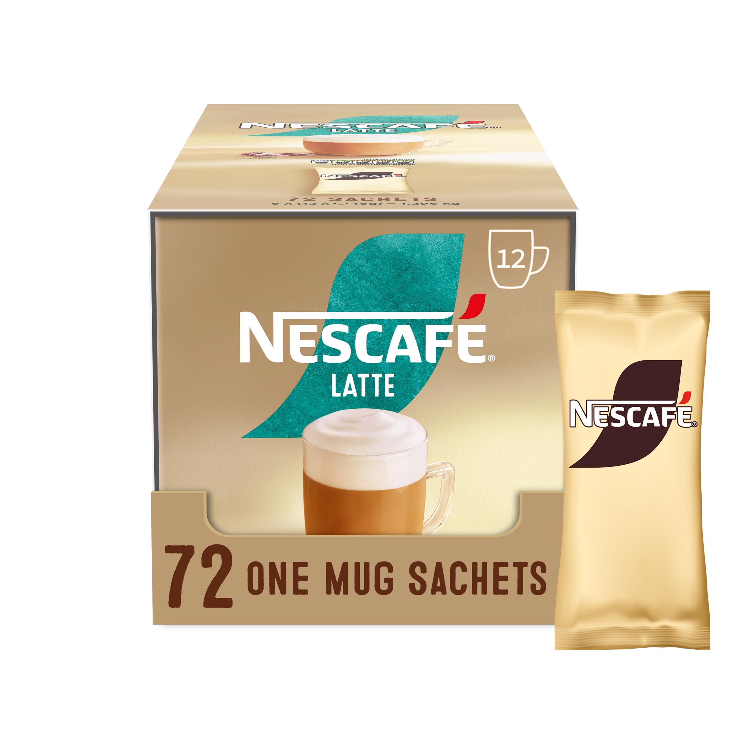 NESCAFÉ Latte Instant Coffee Sachets - 72 x 18g Bulk Pack