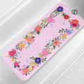 Jolof Store Non-Slip Bathtub Mat – Extra Long 40x16in Boho Floral PVC