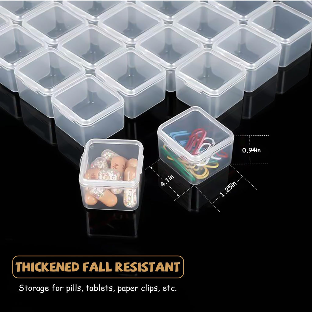 2 Set Pack of 28 Grids Bead Storage Box, Diamond Art Storage Box, Jewellery Storage Box, Compartment Storage Boxes Plastic Organiser Box for Beads - image 4