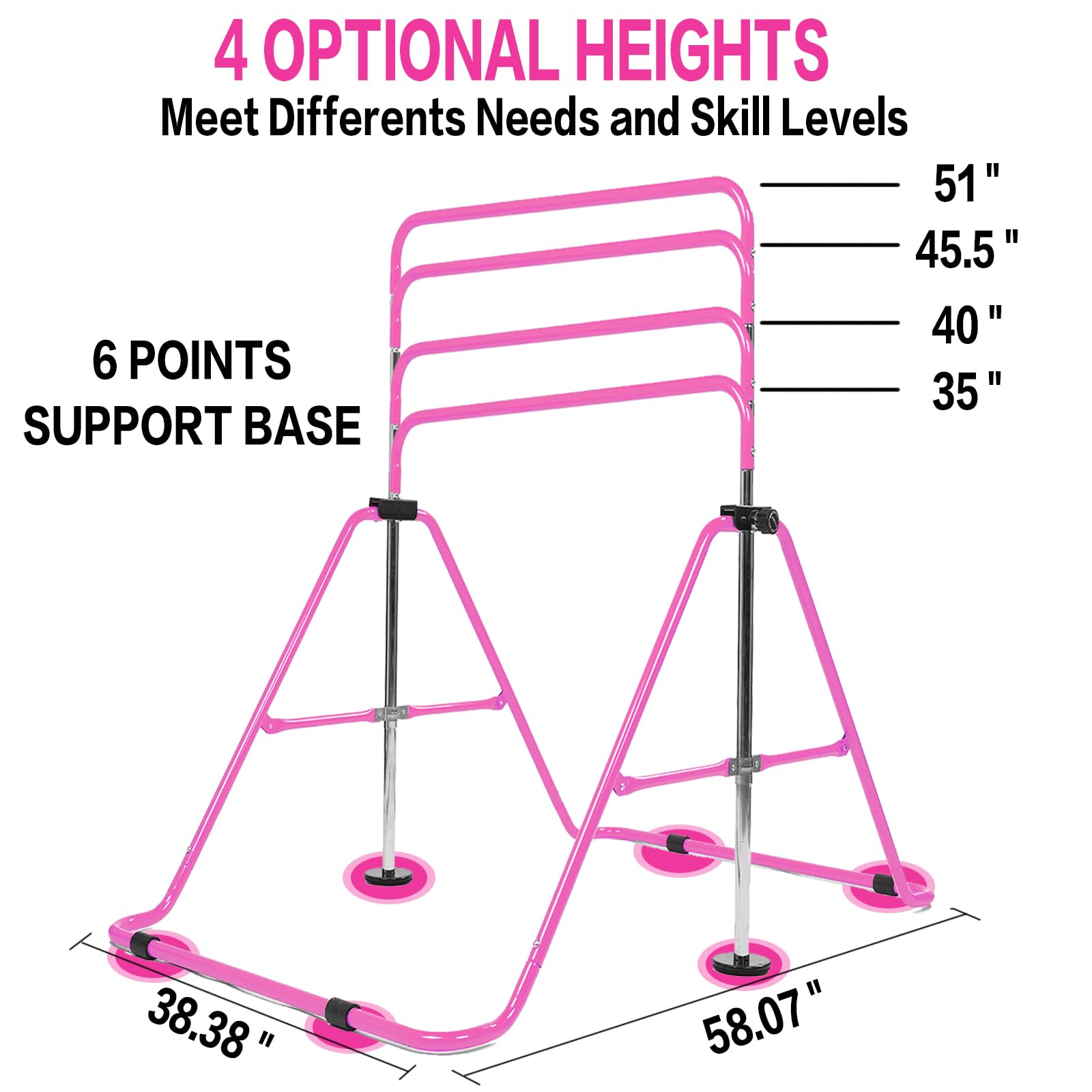Kids Gymnastics Bar – Foldable Adjustable Training Equipment