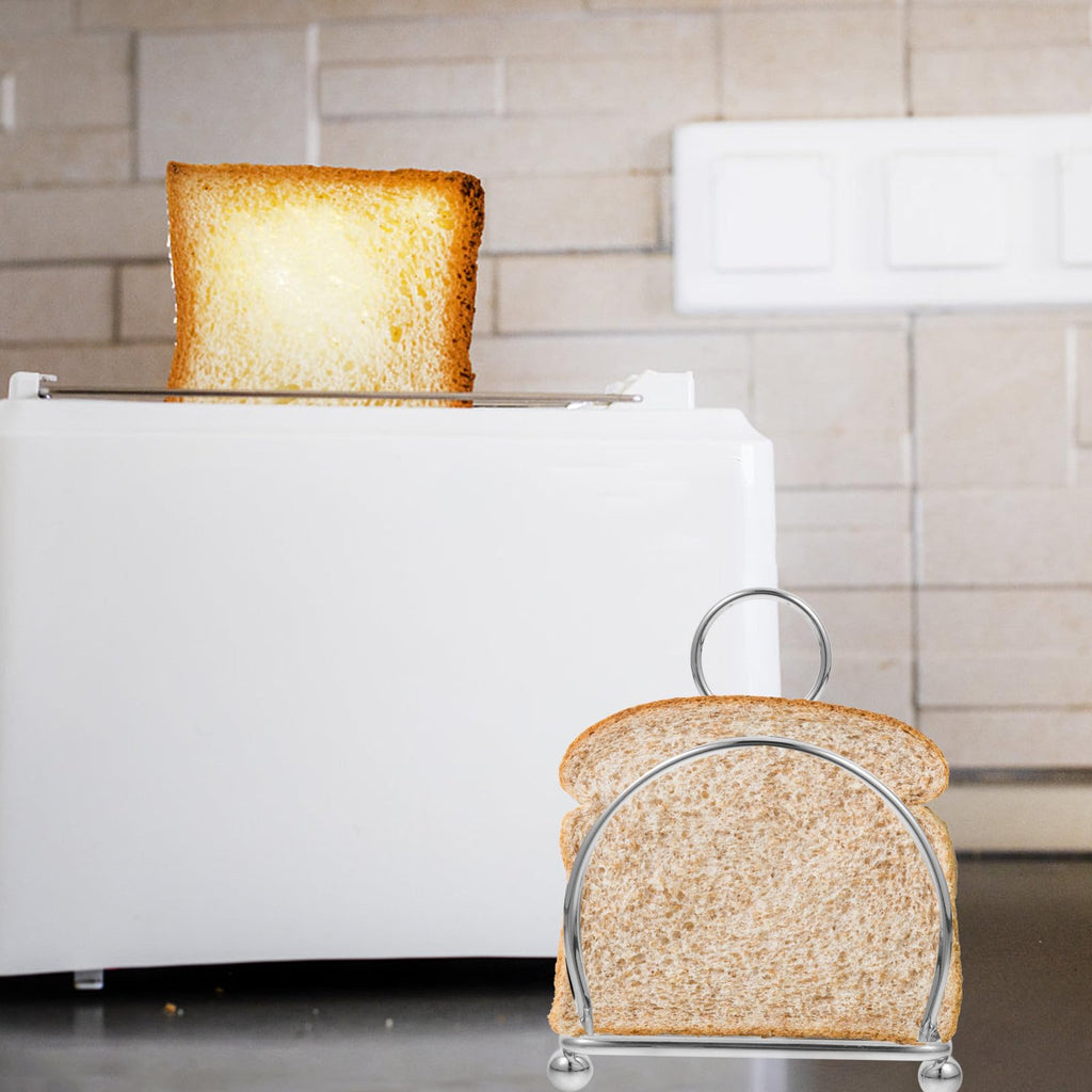 SHINEOFI Toast Display Rack Stainless Steel Bread Stand Space Saving Design, Metal Holder for Sliced Bread and Pastries - image 3