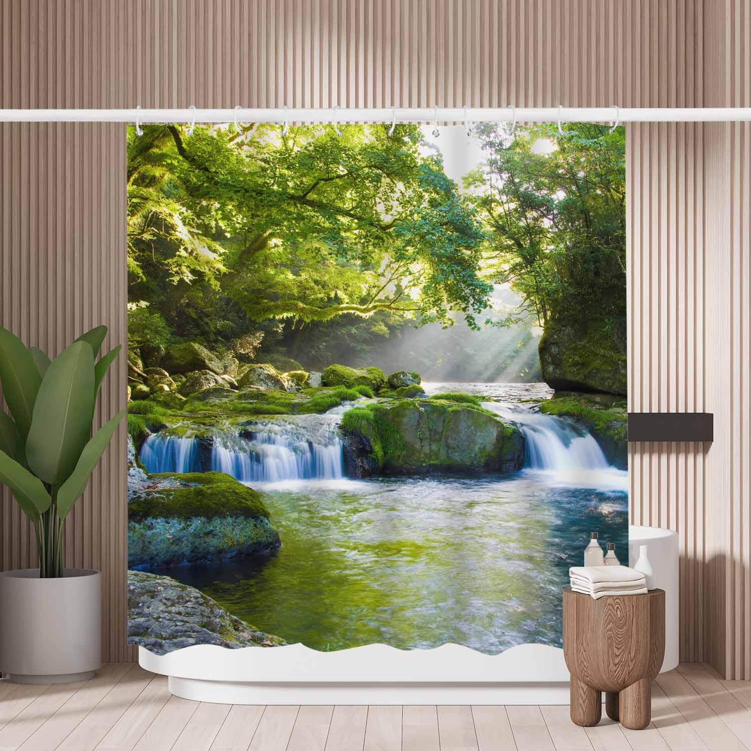 River Shower Curtain – Mold Resistant Polyester, 180x180cm