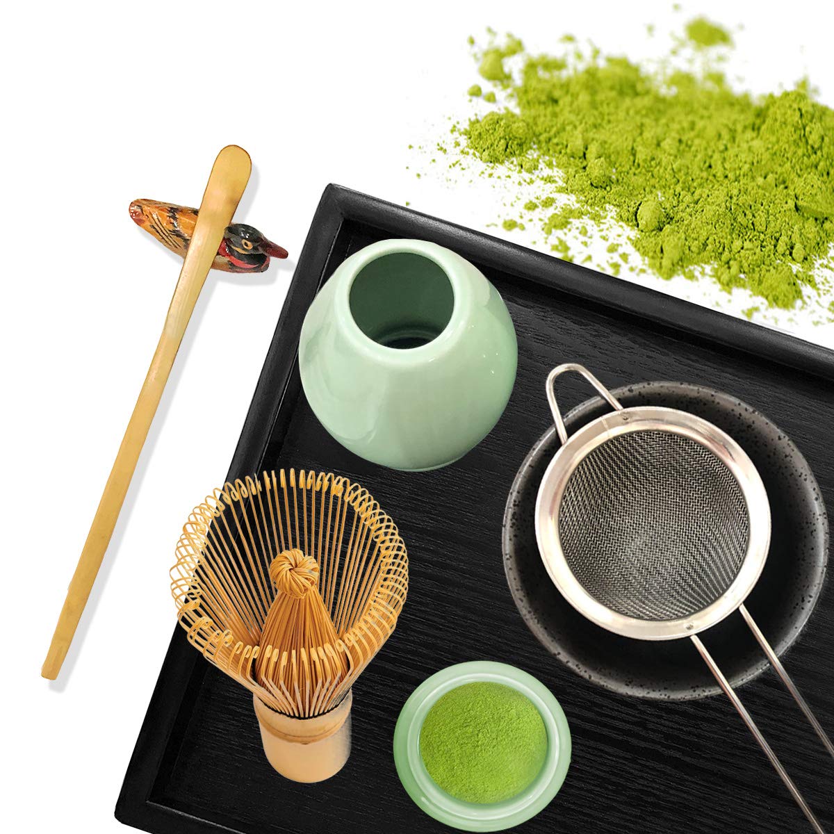 Artcome Japanese Matcha Tea Set – 10-Piece Bamboo and Ceramic Gift Set