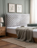 Bed Headboard Cover ‌Double, Quilted Thicken Protector Light grey,150x70cm