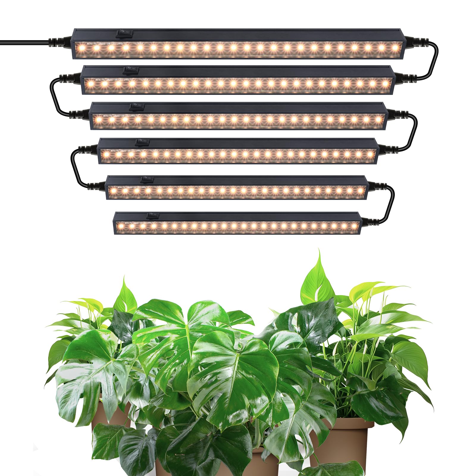 Barrina T5 1FT Full Spectrum LED Grow Lights – Magnetic Black, 6-Pack
