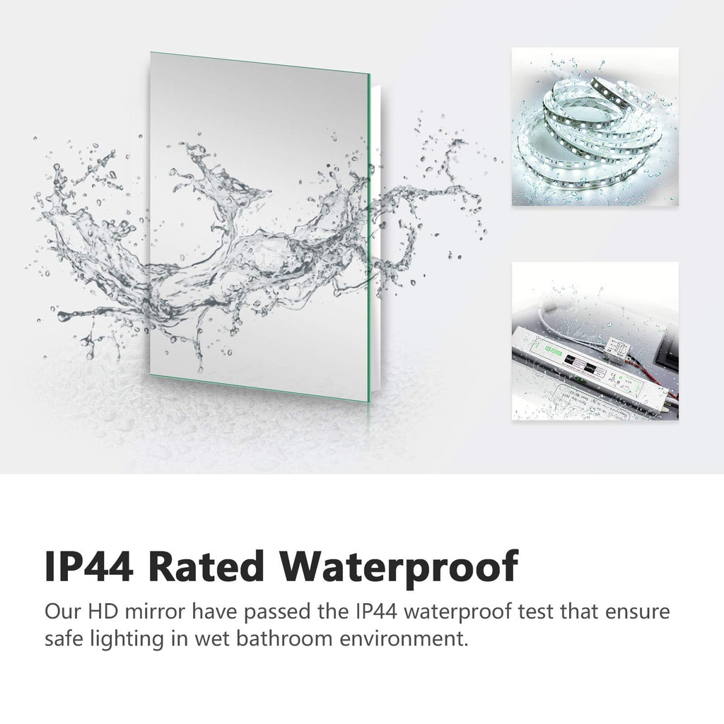EMKE LED Bathroom Mirror | 450x600mm Backlit Vanity with Demister Pad