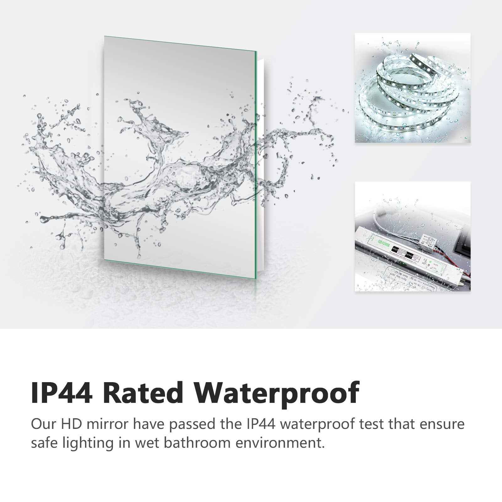 EMKE LED Bathroom Mirror | 450x600mm Backlit Vanity with Demister Pad
