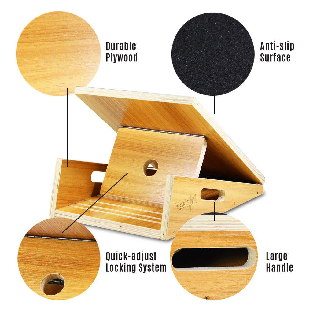 Yes4All Adjustable Wooden Slant Board – 5 Angle Calf Stretcher Incline