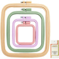 LAMXD 4-Piece Square Embroidery Hoop Set – Multicolor Plastic Frames