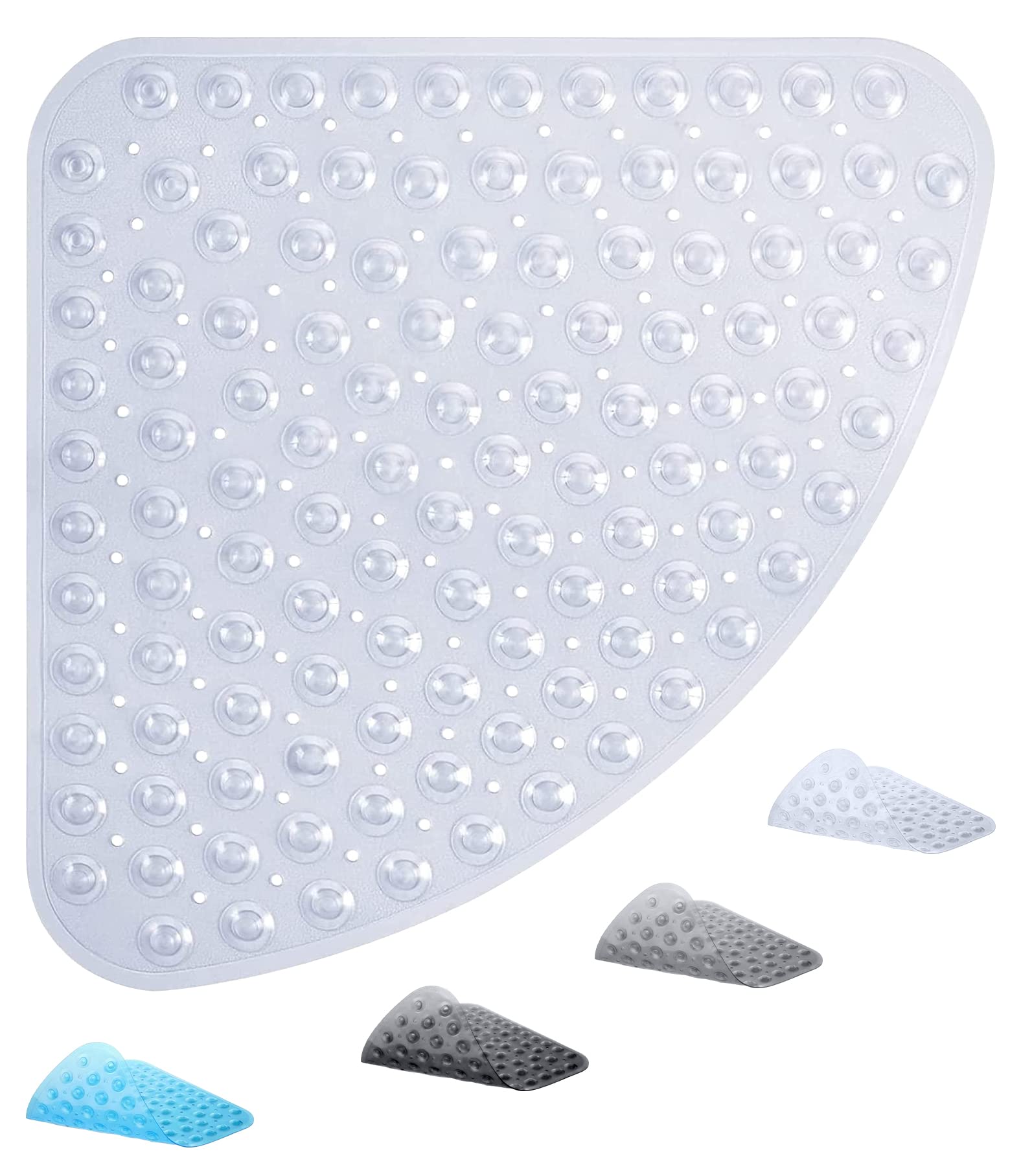 ADOV Corner Shower Mat – 54x54cm Non-Slip Anti-Mould Quadrant Bath Mat