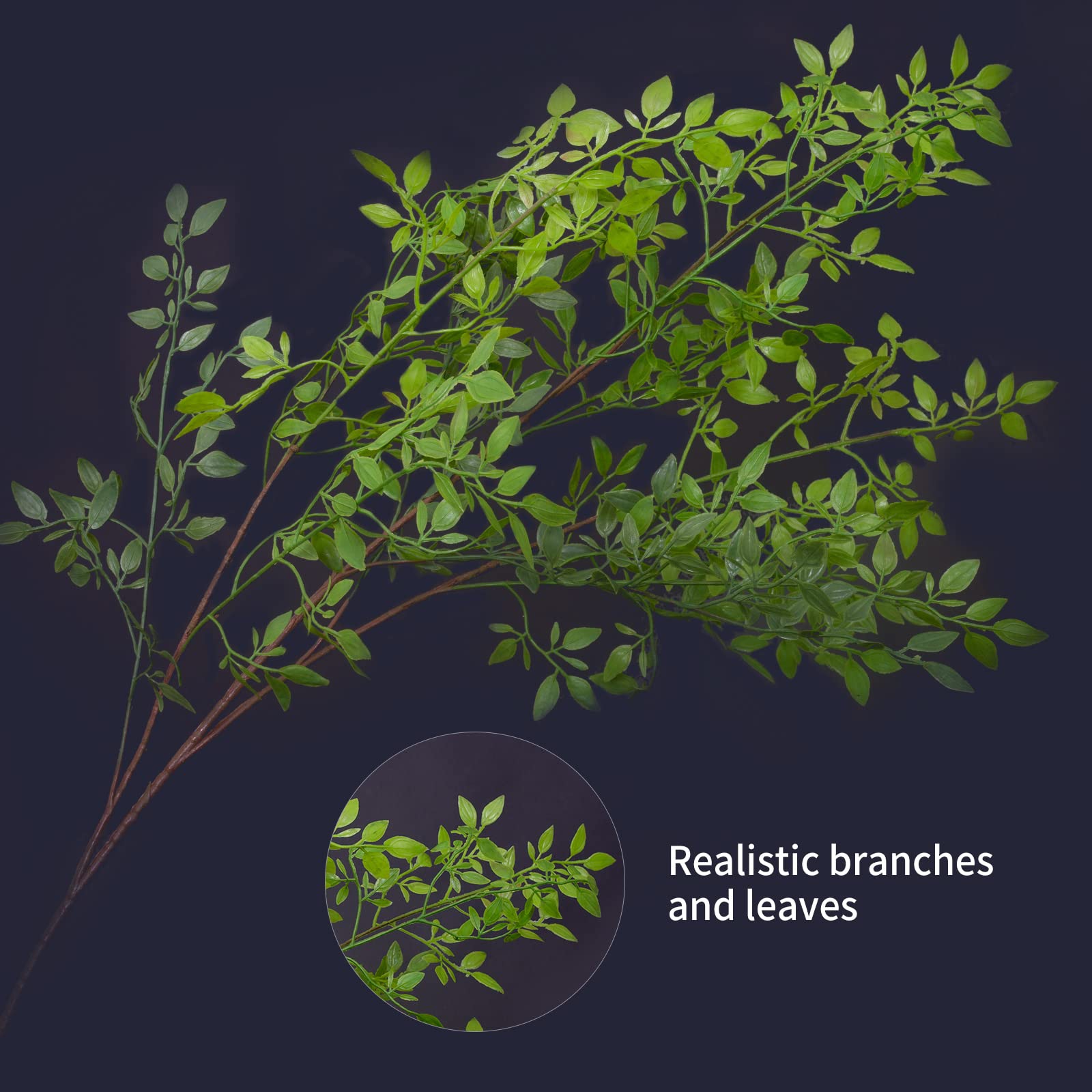 Melorca&Guilla 43.3" Green Nandina Faux Branches - 4PCS Artificial Plants