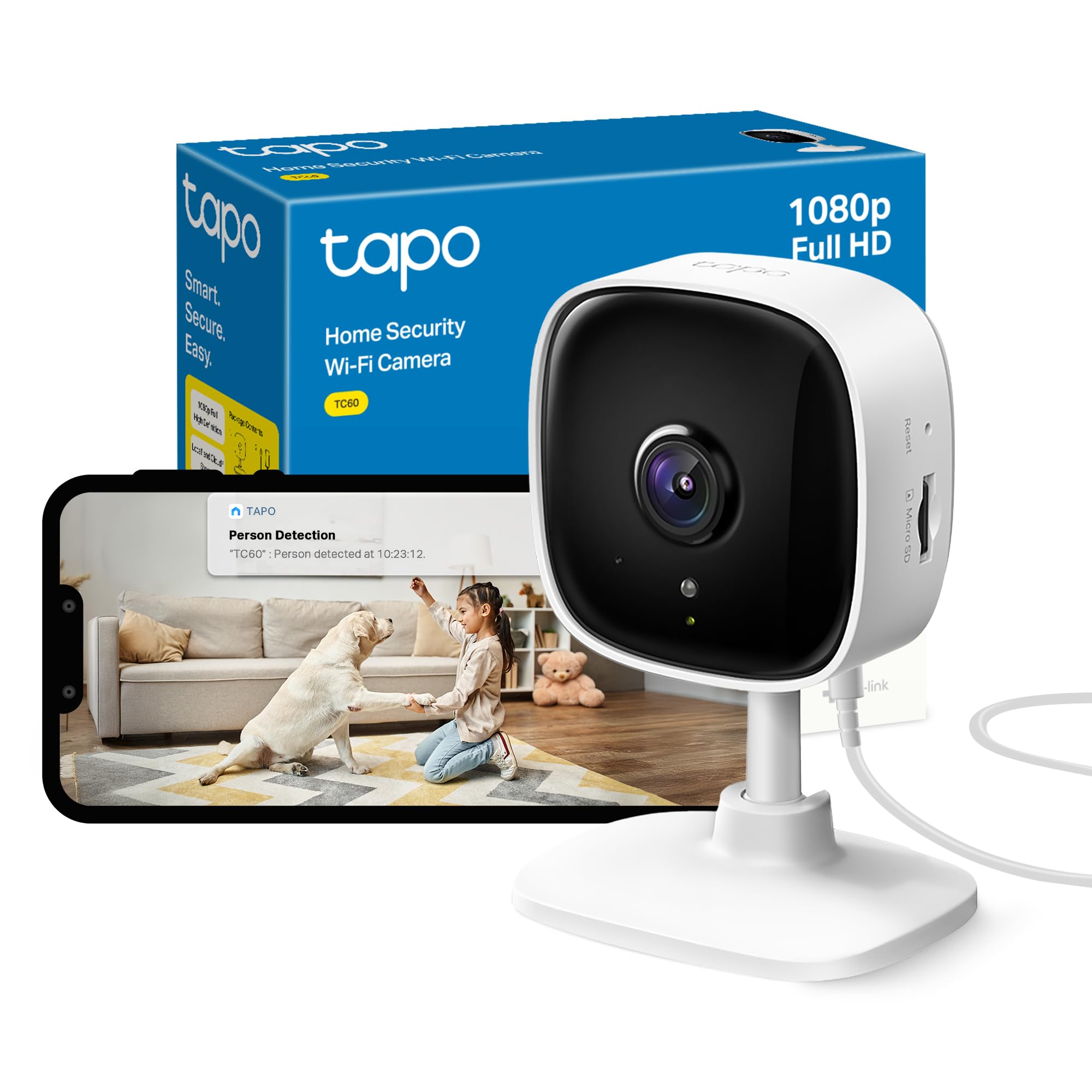 Tapo TC60 Indoor WiFi Security Camera | AI Detection & Night Vision