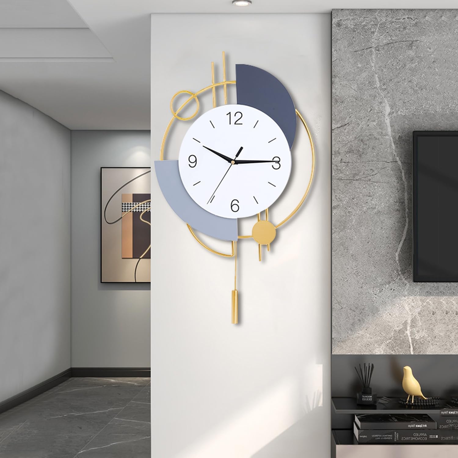 Large Modern Wall Clock – Silent Metal Decorative Timepiece