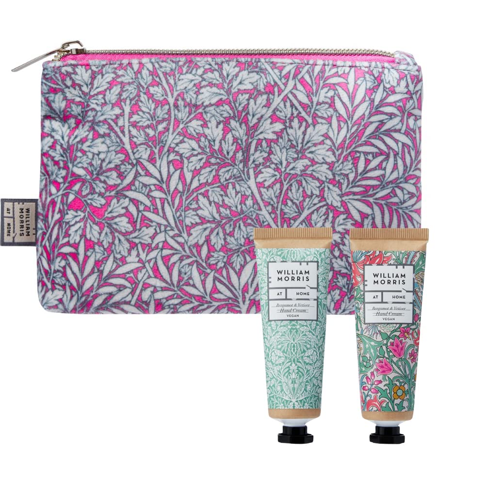 William Morris At Home Hand Cream Set | Velvet Cosmetic Bag & 2x 30ml