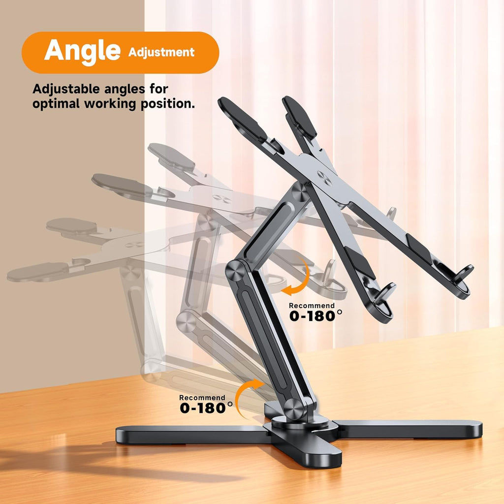 FoldWise X Aluminum Laptop Stand | 360° Rotating & Adjustable Riser