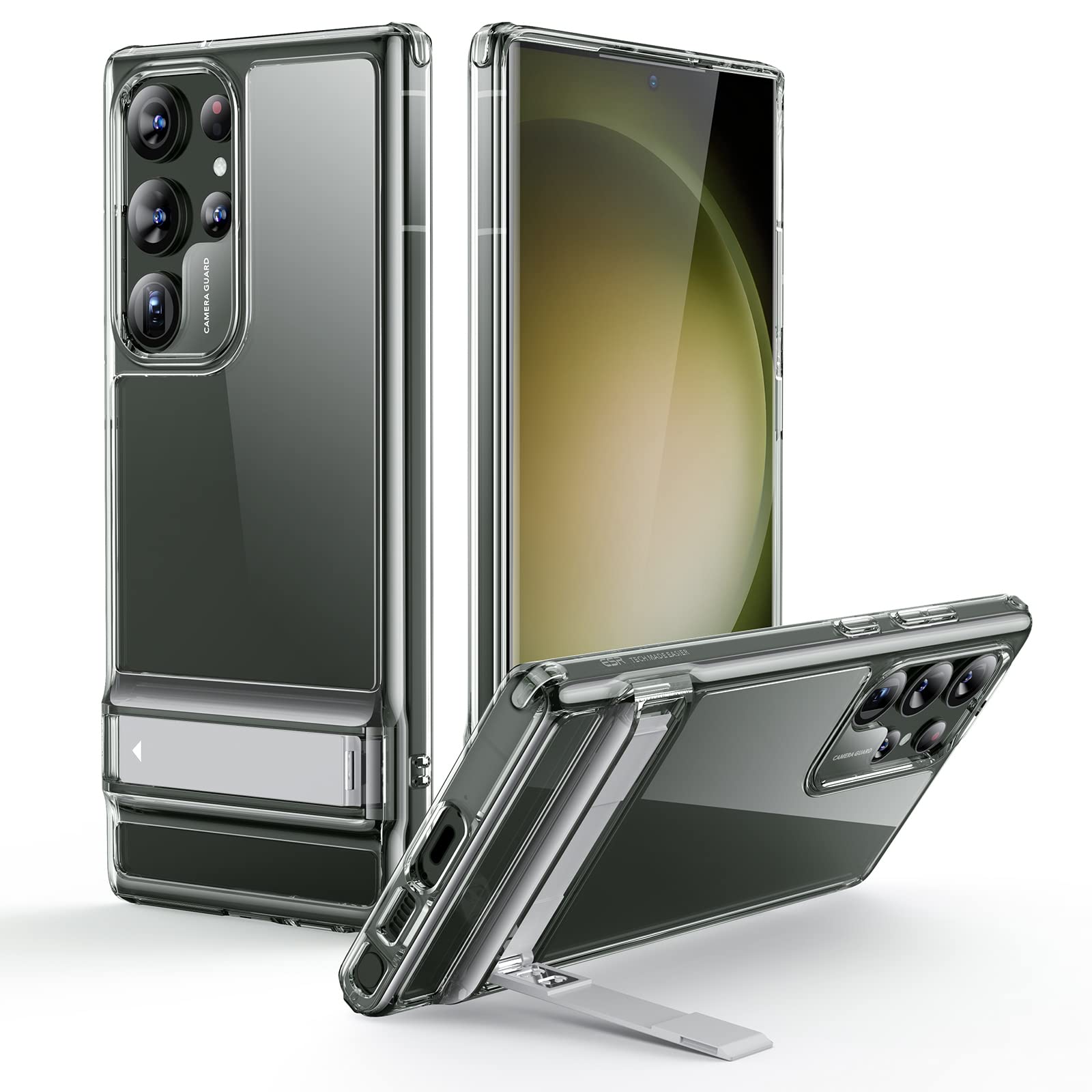 ESR Samsung S23 Ultra Case - Clear Kickstand Case with 3 Stand Modes