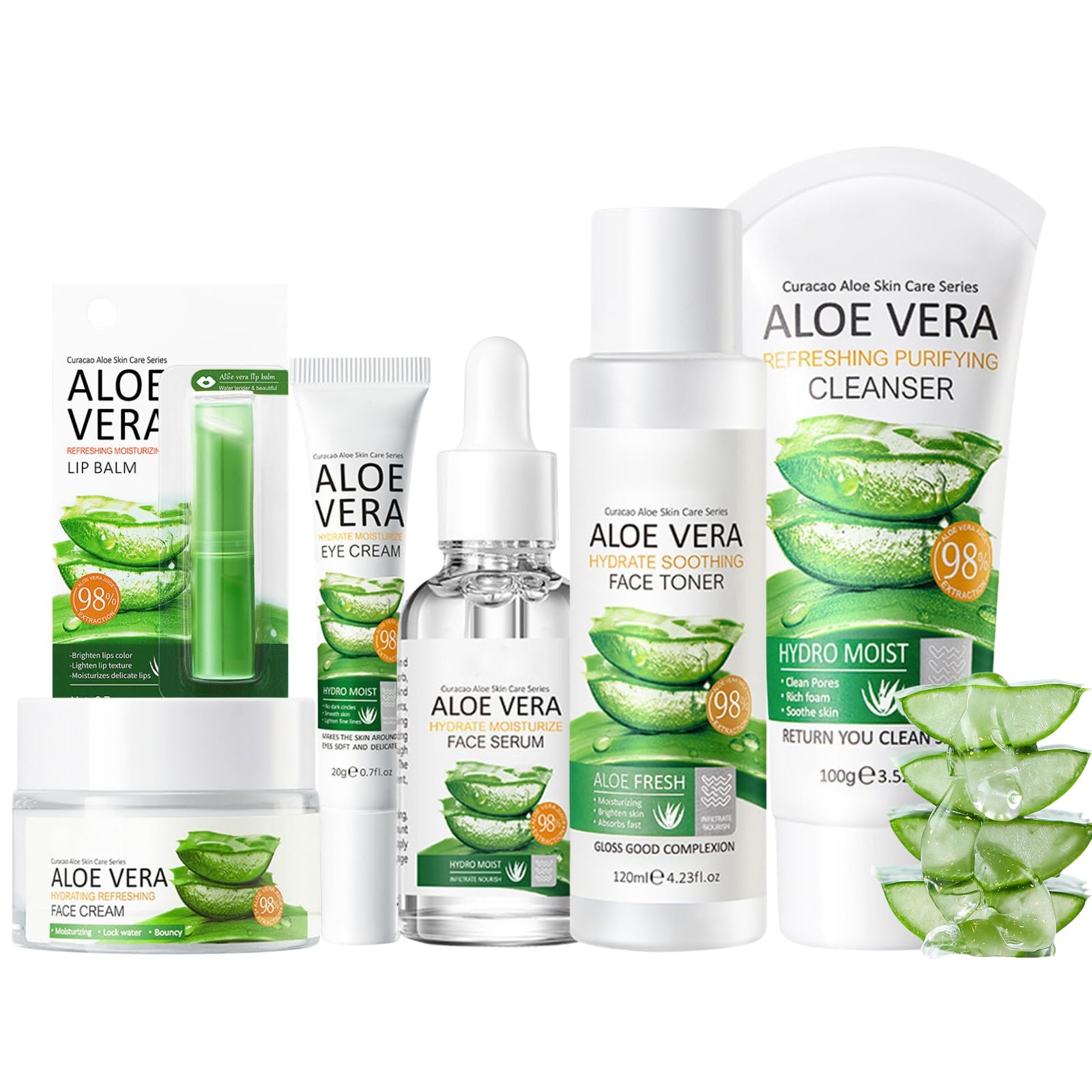 Jolof Store Aloe Vera Skincare Gift Set - 6-Piece Hydrating Beauty Kit