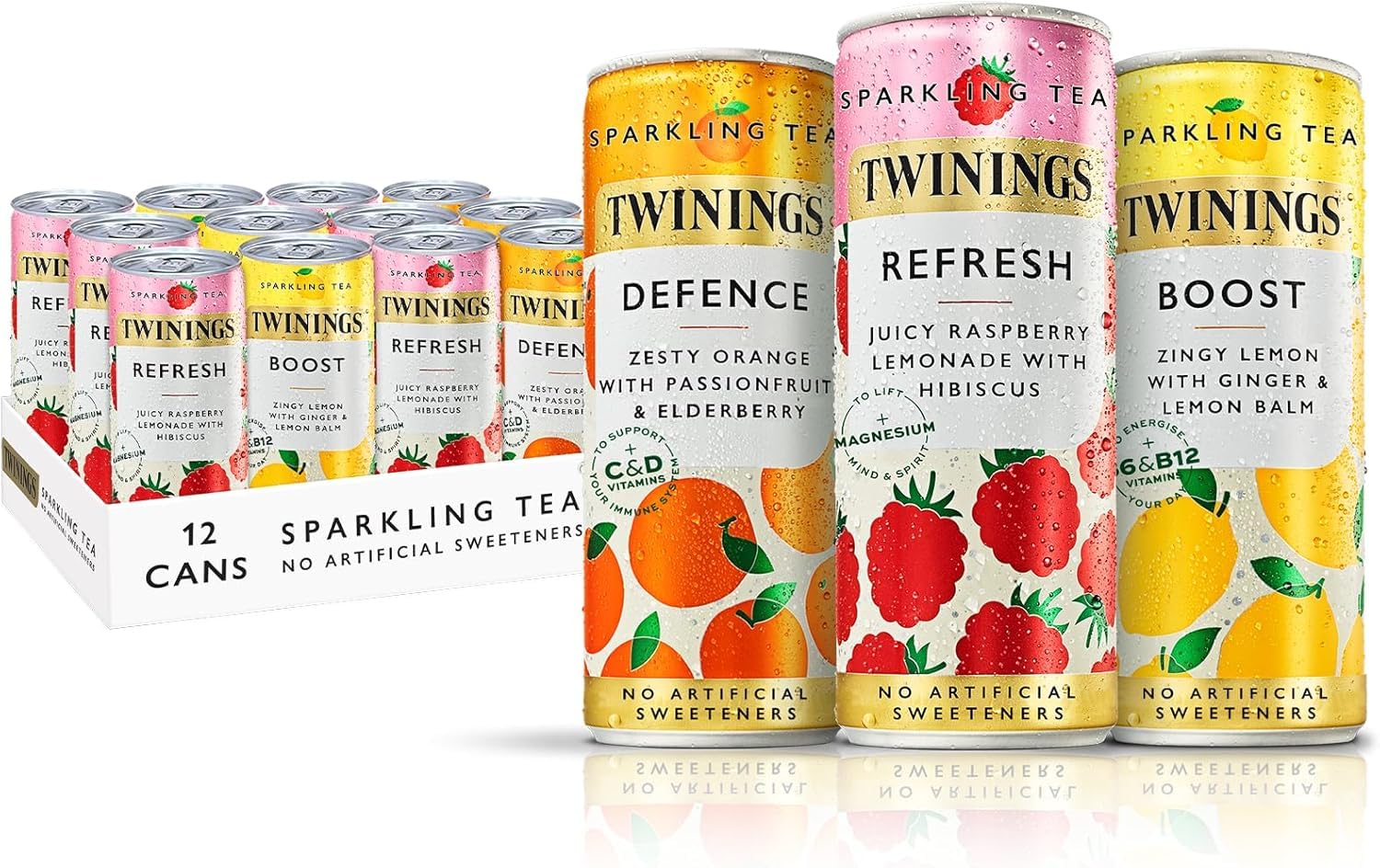 Twinings Sparkling Tea Mixed Case – 12x250ml Refreshing Variety Pack