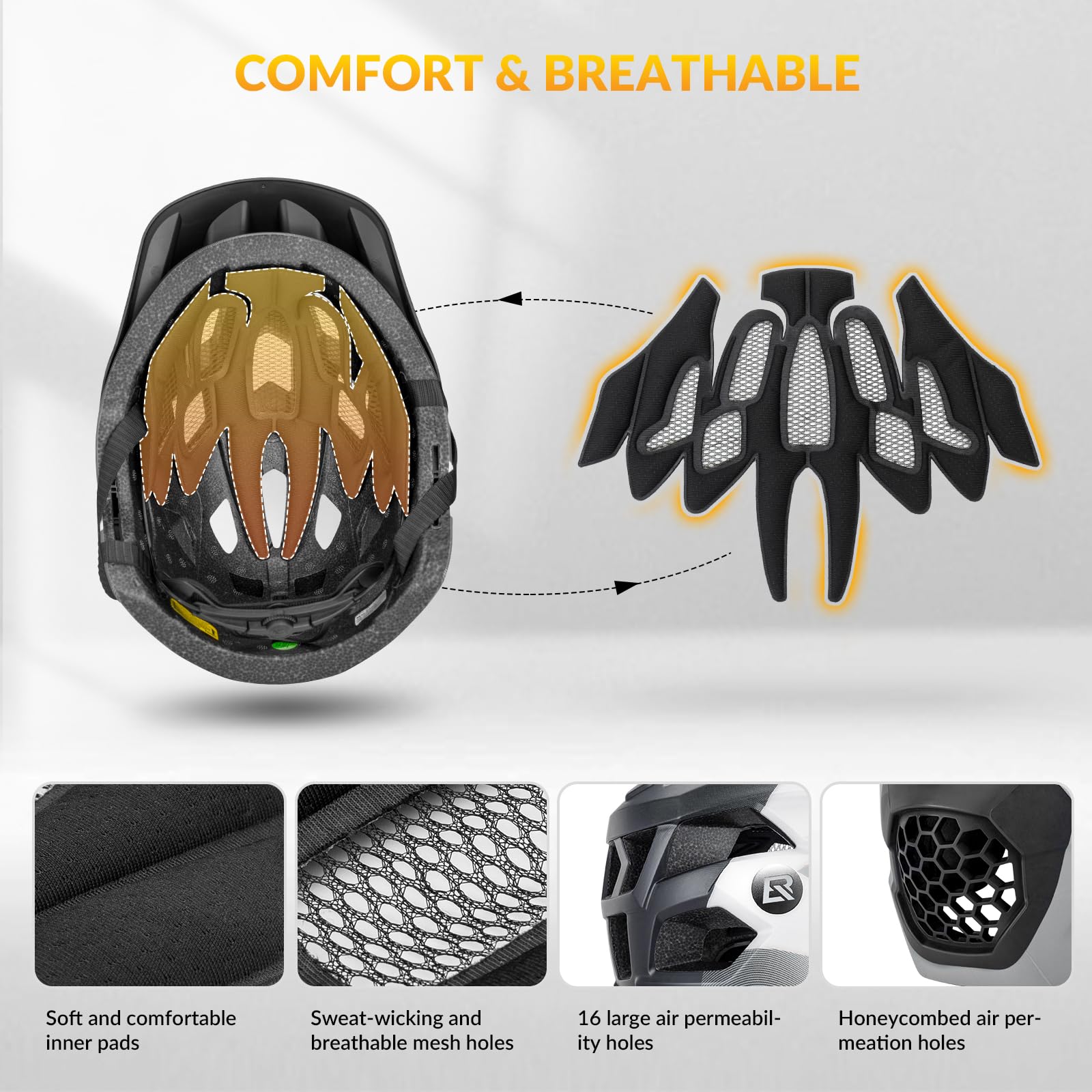 ROCKBROS Kids Full Face Bike Helmet | 2-in-1 Detachable Safety Gear