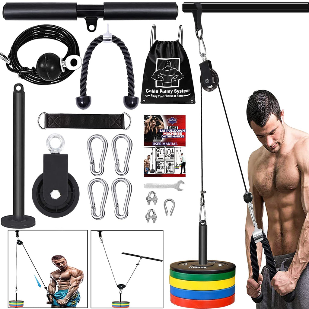 Taeku LAT Pulley System - Home Gym Cable Machine with 100" Nylon Rope