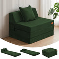 MeMoreCool Single Folding Sofa Bed, Convertible Boneless Couch, Green