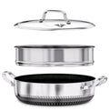 Jolof Store 30cm Stainless Steel Hybrid Casserole Dish with Steamer