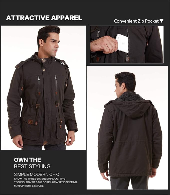 Massive Discounts Men's Military Tactical Fleece Jacket – Grey Cotton