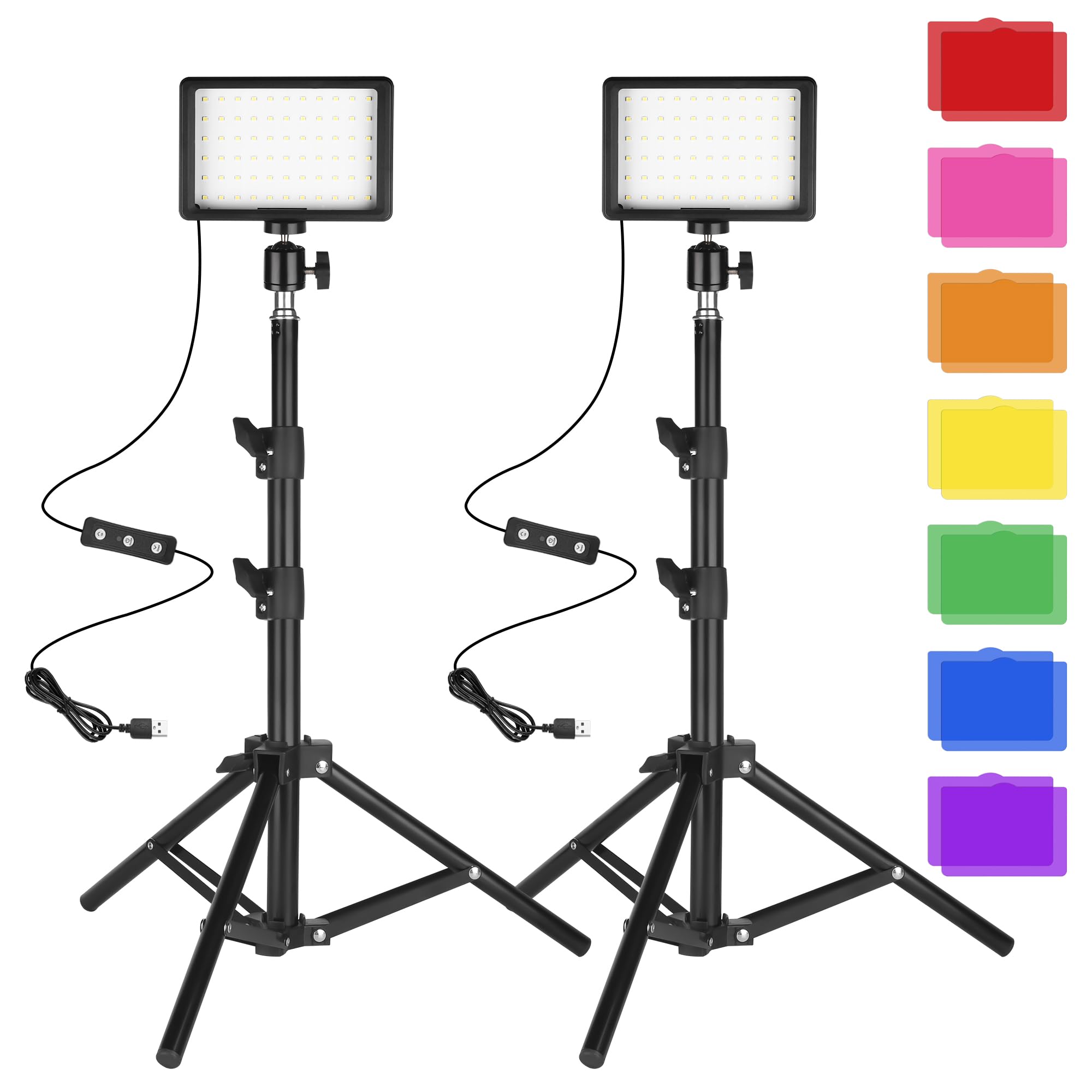 Ci-Fotto 2-Pack LED Video Light | 5600K Dimmable USB Photography Panel