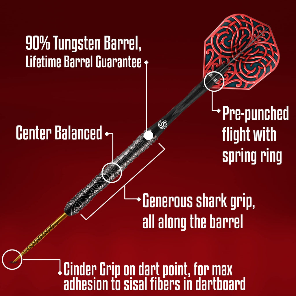 Shot! Darts Warrior Kapene Steel Tip Dart Set | 90% Tungsten | 23g