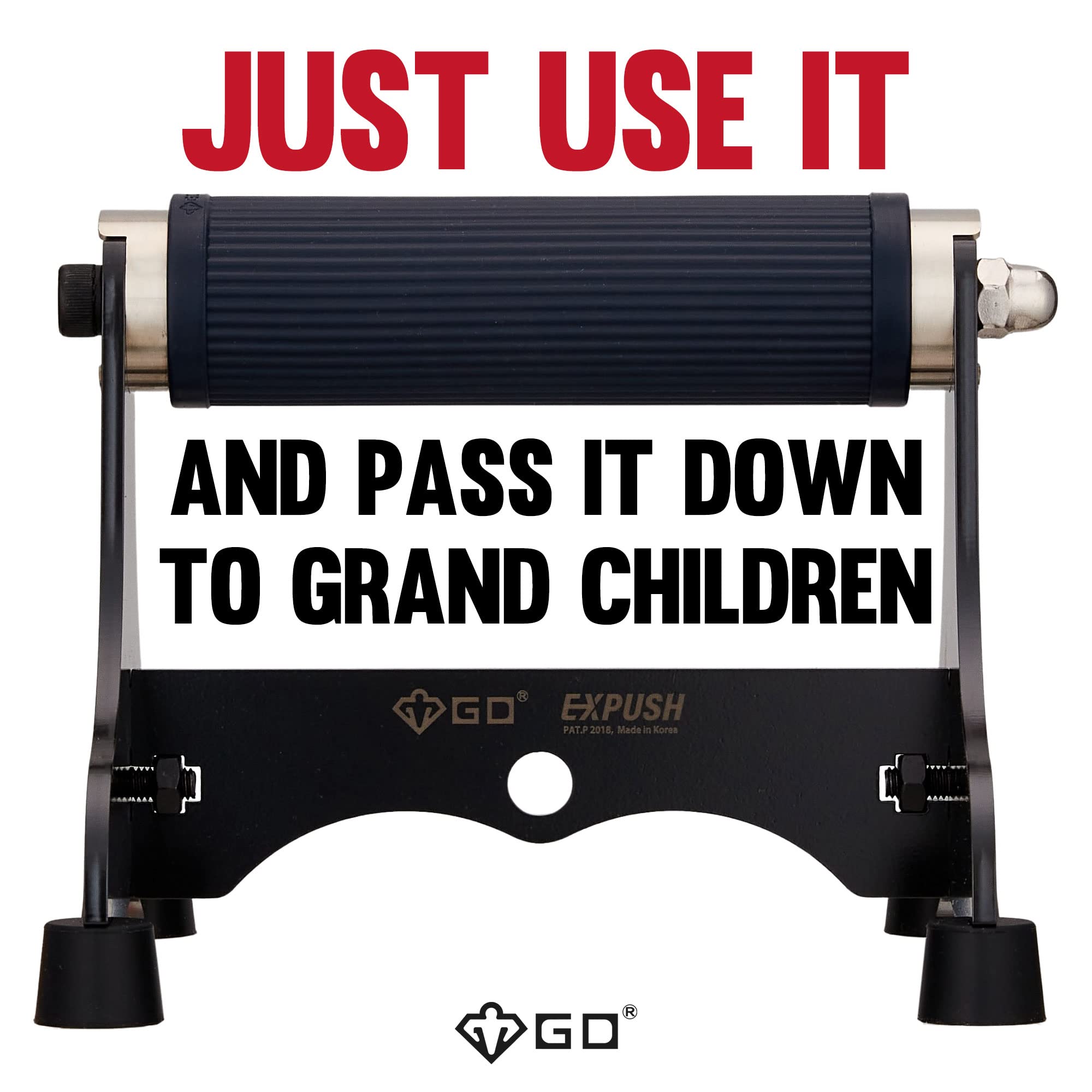 GD Expush Metal Push Up Bars - Carbon Steel Stands with Silicone Grip